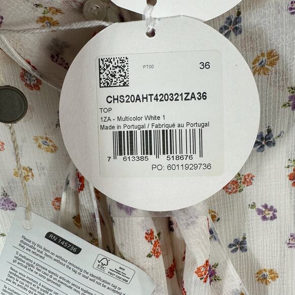 SEE BY CHLOE Bow Floral-Print Georgette Blouse Size FR 36 Small US 4 - Picture 8 of 15